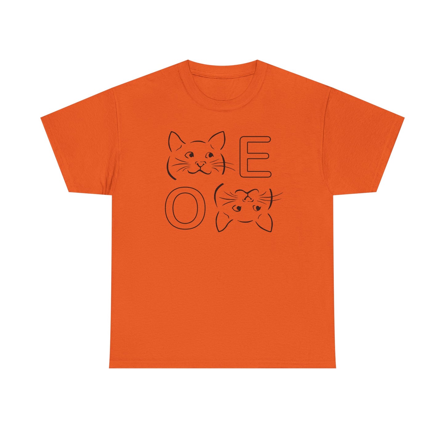 " MEOW" Cute Cat Faces Unisex Heavy Cotton Tee - Perfect for Cat Lovers