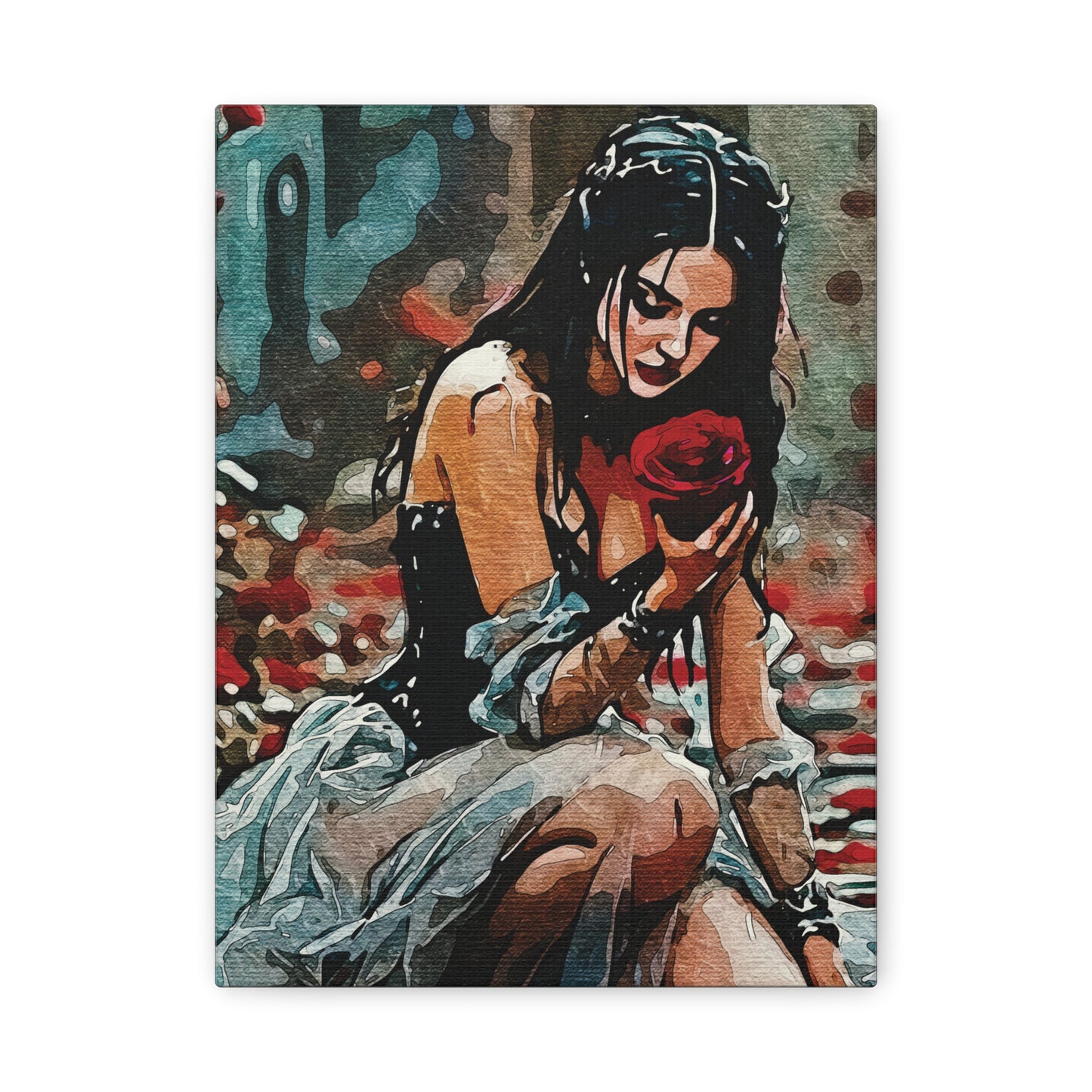 🌹 'Rose Reverie: Strength in Stillness' for wall art, mugs and more - Gothic Art Canvas Print