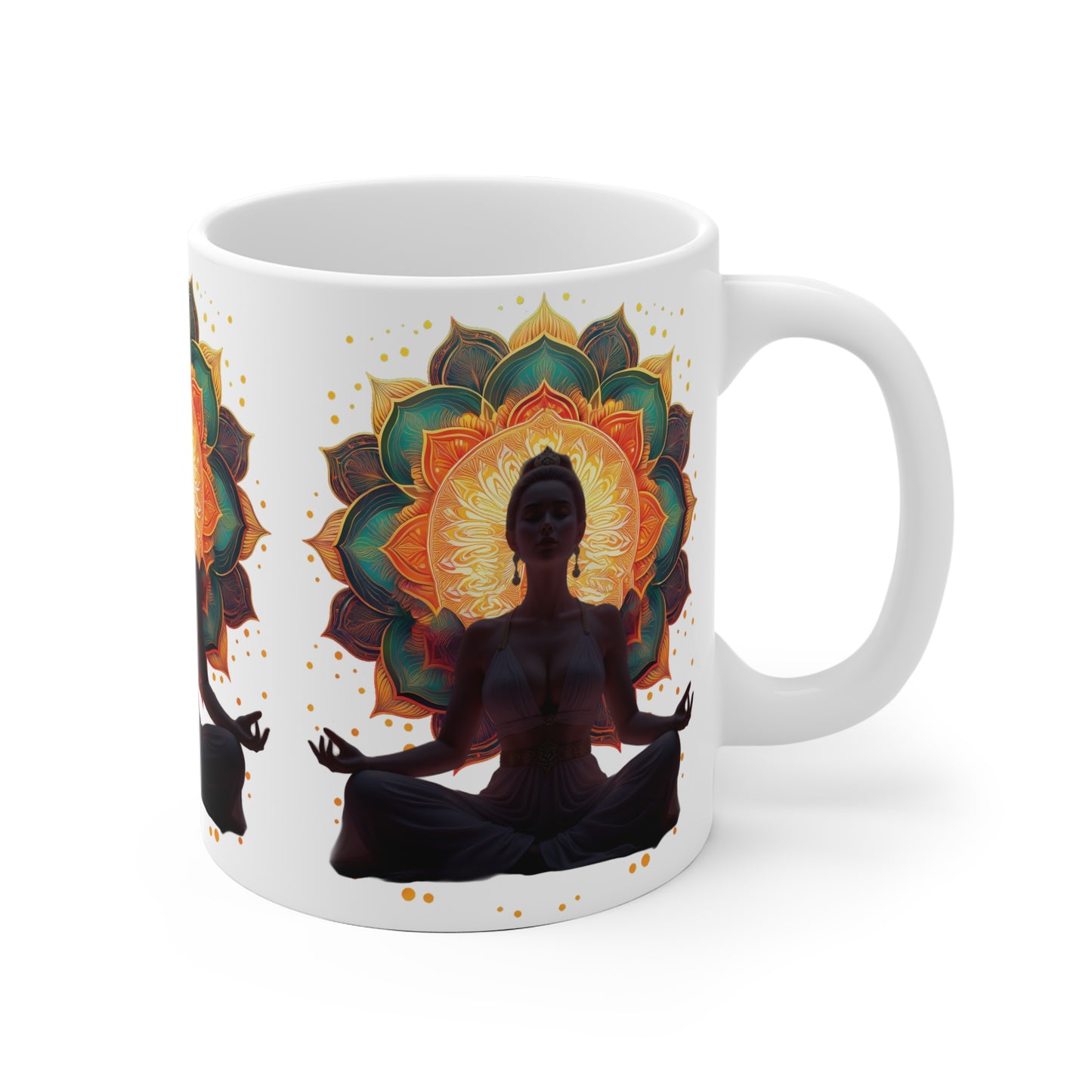 Meditation Ceramic Mug - Mindfulness Gift, Yoga Accessory, Chakra Decor, Inspirational Coffee Cup, Zen Homeware