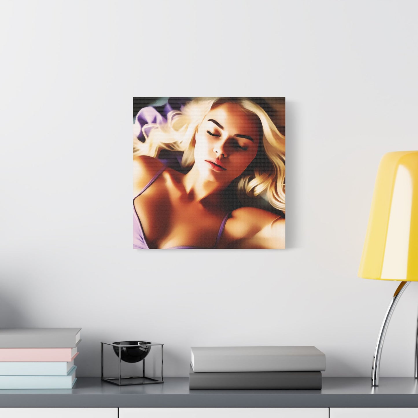 Radiant Grace – Strength in Stillness 💫🌿 - Satin Canvas Art Print, Dreamy Wall Decor, Bedroom Aesthetic, Serenity Artwork, Women's Lounge Gift, Relaxing Home Decor