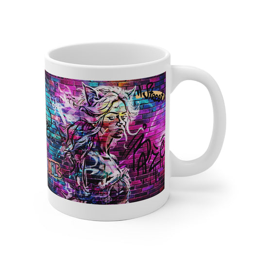 Urban Art Ceramic Mug - Graffiti Design with 'Smile'