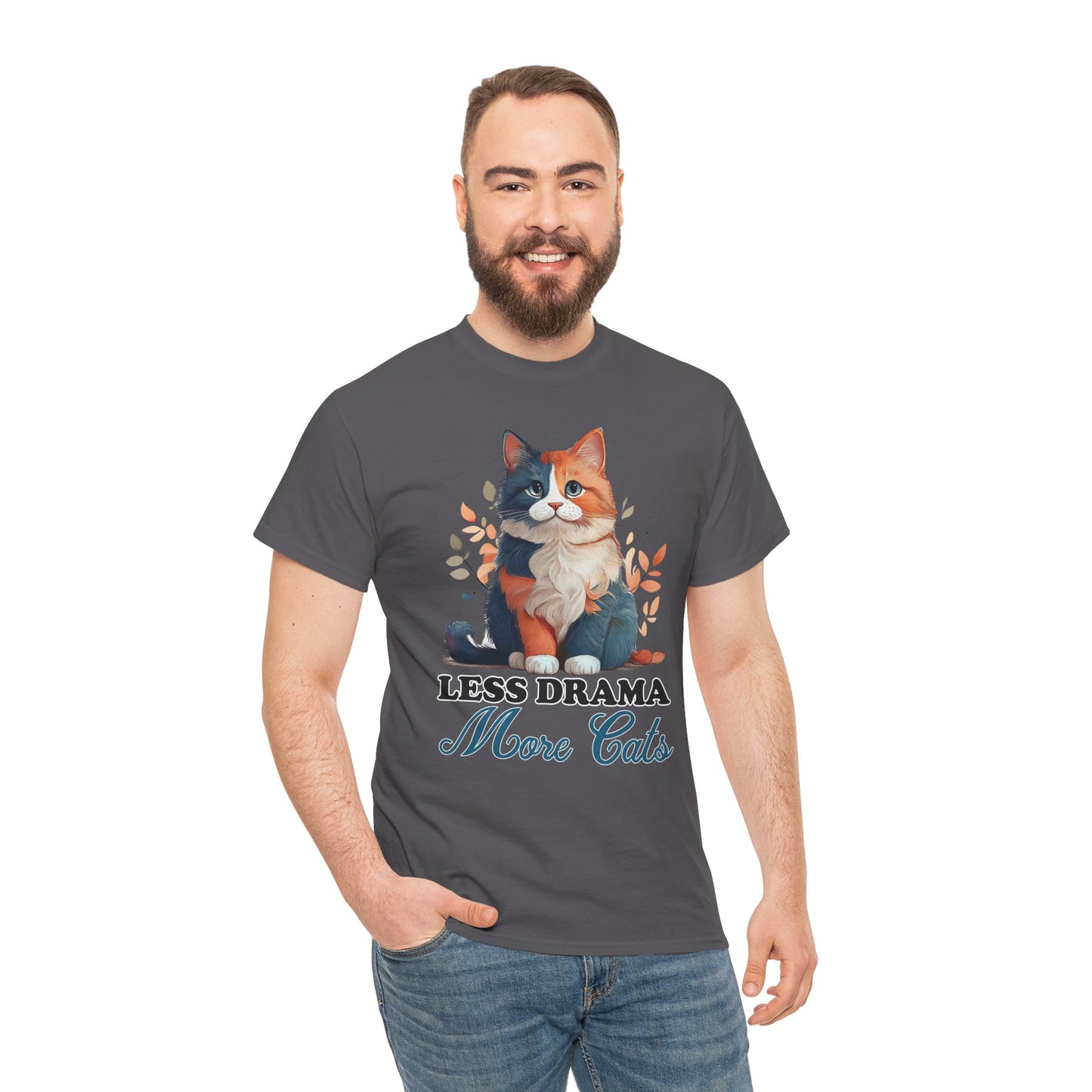Less Drama, More Cats – Purrfect Peace in Style 🐾✨ - Unisex Cat Lover Tee - Less Drama More Cats, Cute Animal Shirt, Gifts for Cat Owners, Animal Lover Apparel, Funny Pet Tee