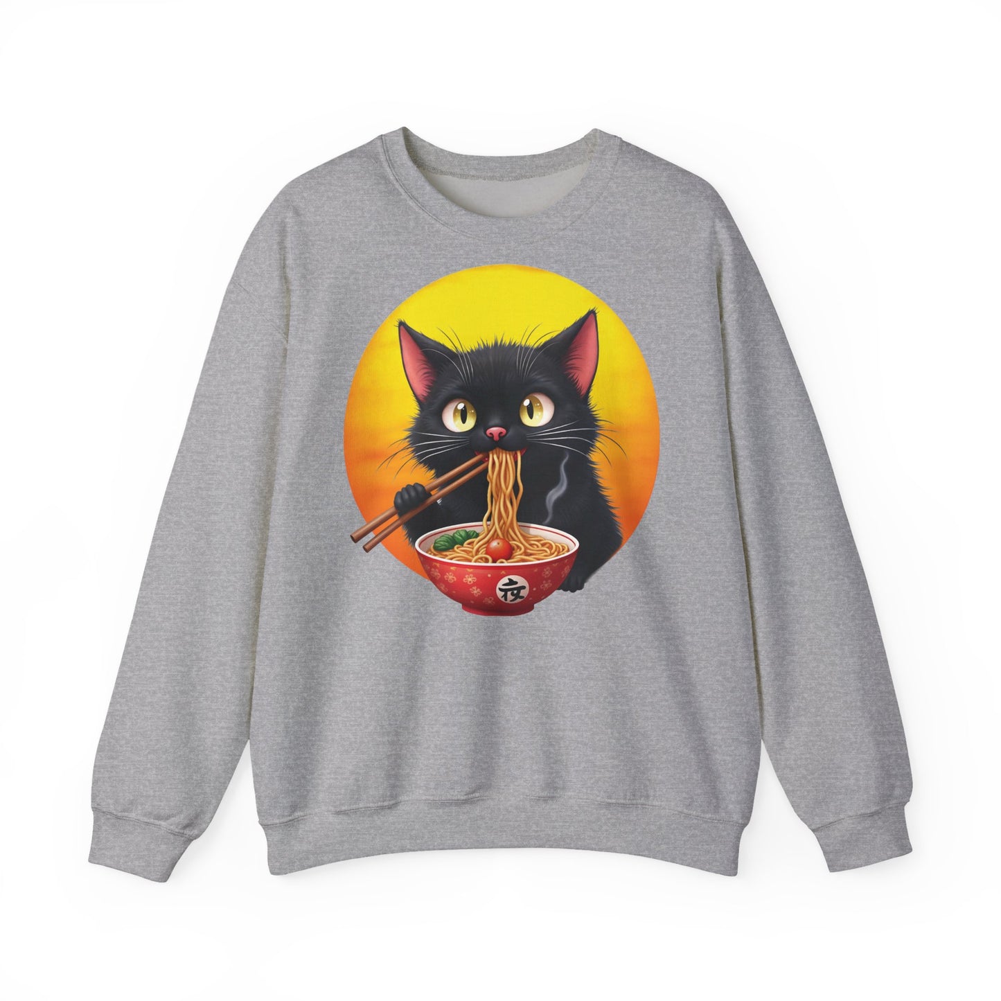 Ramen Cat Magic – Whiskers, Noodles & Sunshine Vibes - Cat Lover's Ramen Sweatshirt, Cozy Cat Crewneck, Cat-Themed Gift, Funny Sweatshirt, Unisex Pullover, Pet Lovers Apparel