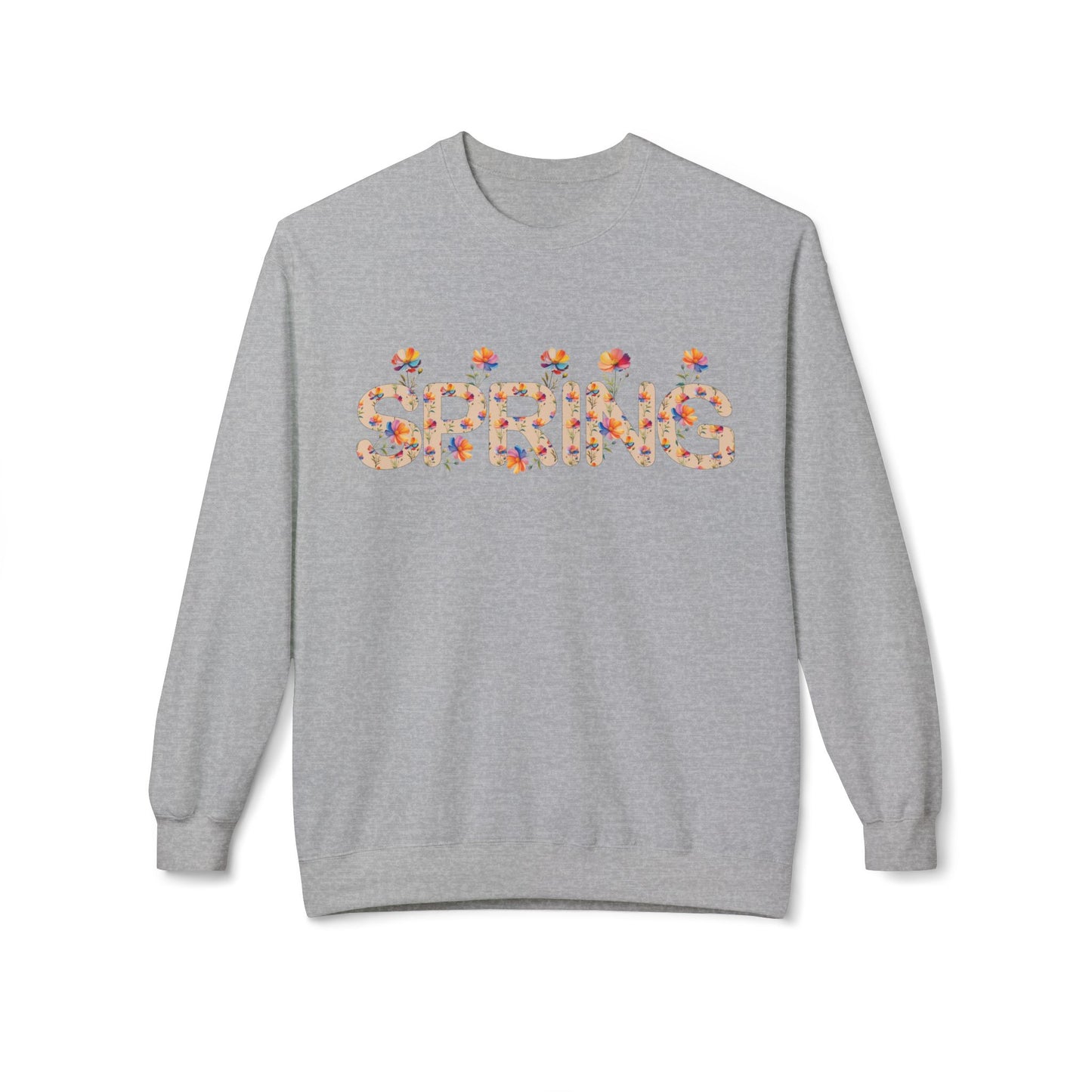 Spring Floral Crewneck Sweatshirt - Unisex Midweight Fleece