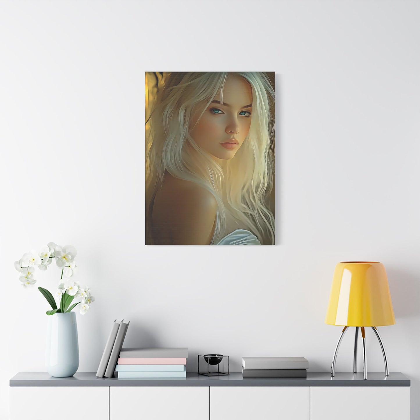 Golden Flow – Embrace the Light Within and Let It Shine 🌟✨ - Elegant Satin Canvas Wall Art, Stunning Home Décor, Modern Portrait, Gift for Art Lovers, Office Wall Decoration, Feminine Touch