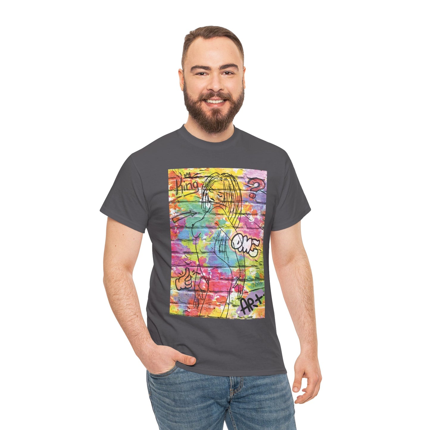 Vibrant Graffiti Muse – Bold Pop Art of Color, Confidence, and Free-Spirited Urban Expression - Colorful Artistic Unisex Tee, Vibrant Cotton T-Shirt for Art Lovers, Unique Casual Wear, Gift for Friends, Summer Fashion
