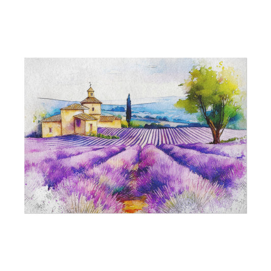 Lavender Field Wall Art Poster - Colorful Rolled Decor for Home & Office