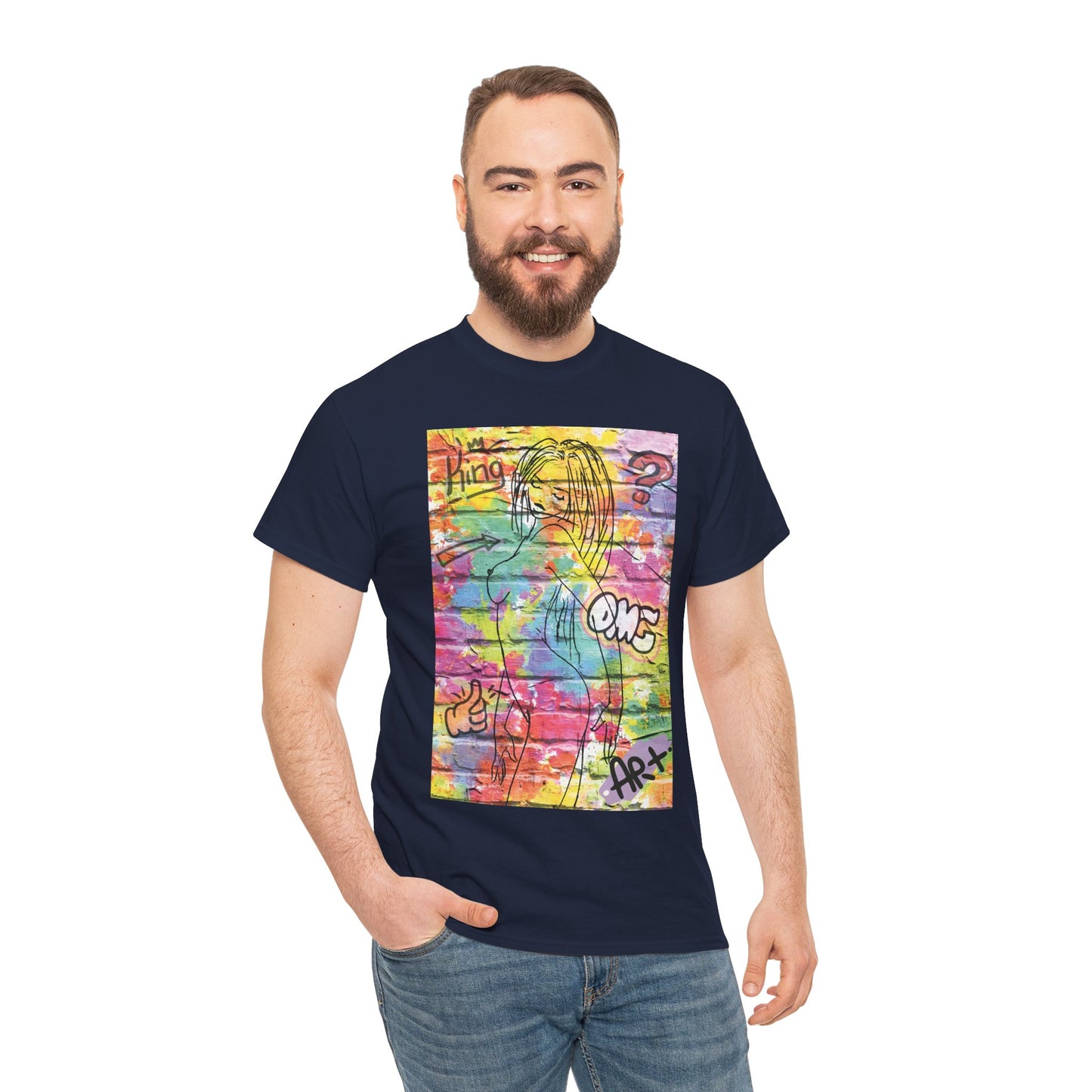 Vibrant Graffiti Muse – Bold Pop Art of Color, Confidence, and Free-Spirited Urban Expression - Colorful Artistic Unisex Tee, Vibrant Cotton T-Shirt for Art Lovers, Unique Casual Wear, Gift for Friends, Summer Fashion
