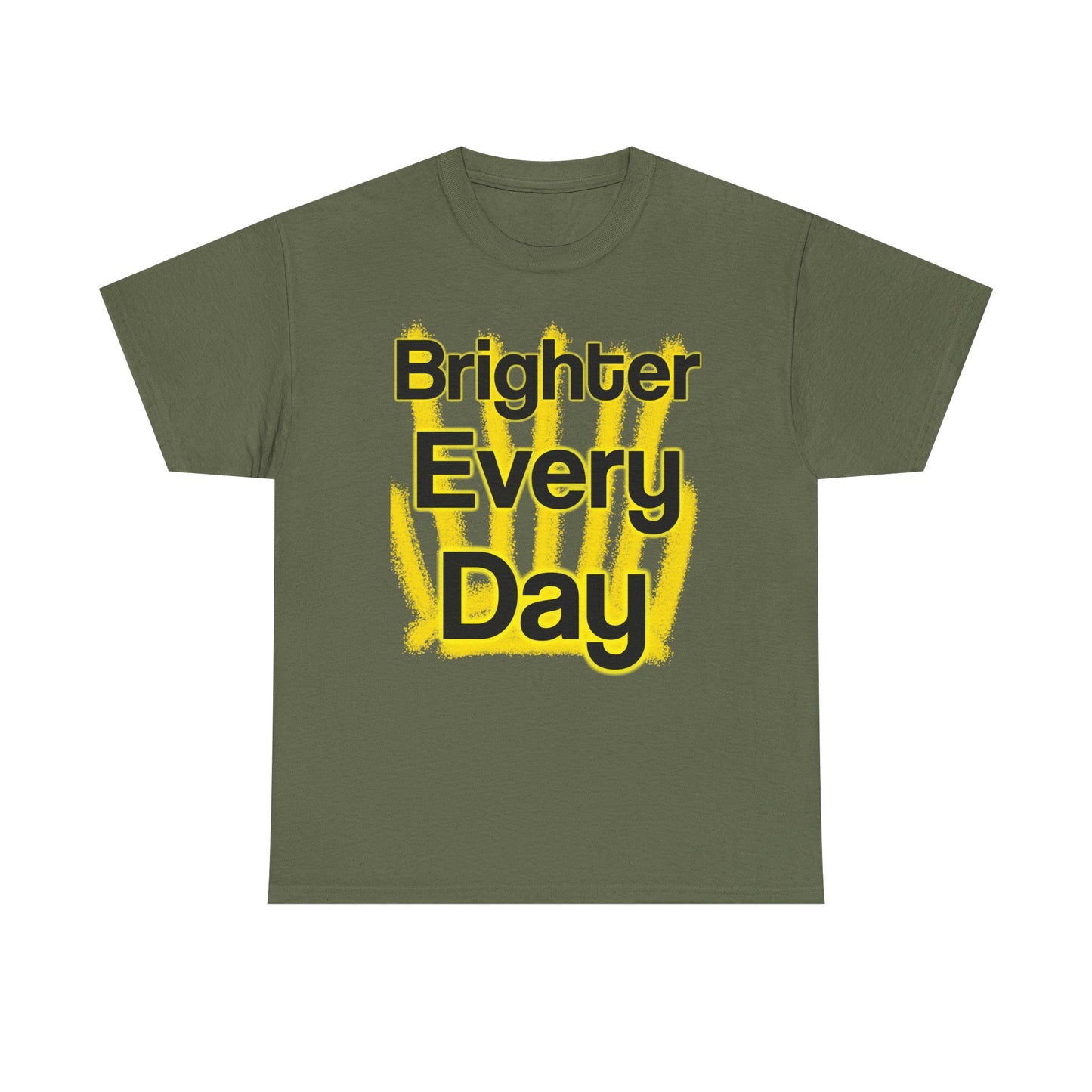 Brighter Every Day – Wear Hope in Bold Yellow Brushstrokes ☀️✨ - Brighter Every Day Tee, Motivational Tee, Unisex Cotton Shirt, Inspirational Apparel, Gift for Friends, Positive Vibes Wear