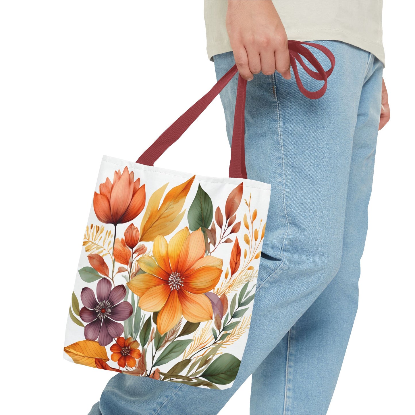 Boho Flowers 2 Tote Bag - Retro Vintage Style