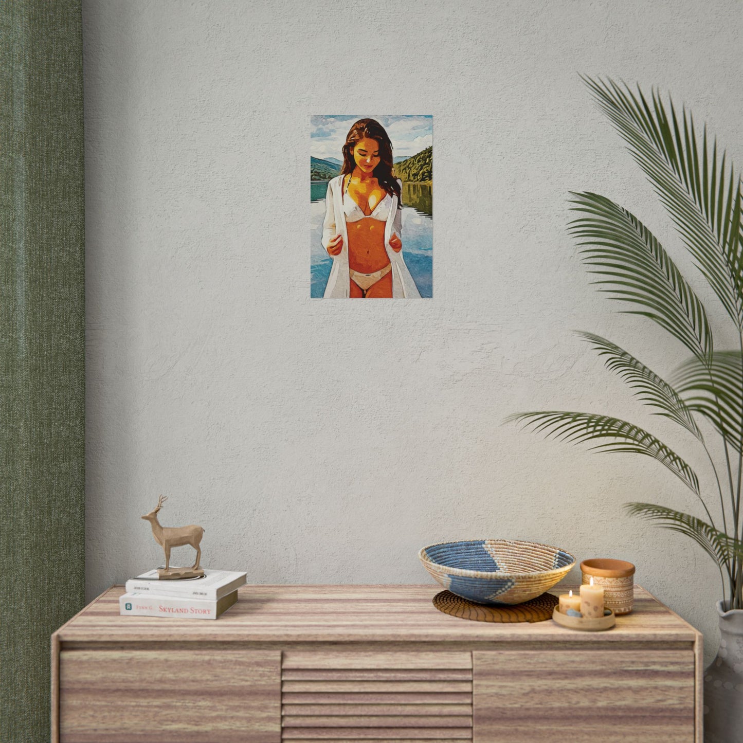 Beauty at the Lake — Sunlit Serenity for Canvas - Beach Vibe Rolled Poster, Summer Wall Art, Aesthetic Home Decor, Ocean Print, Ideal Gift for Beach Lovers