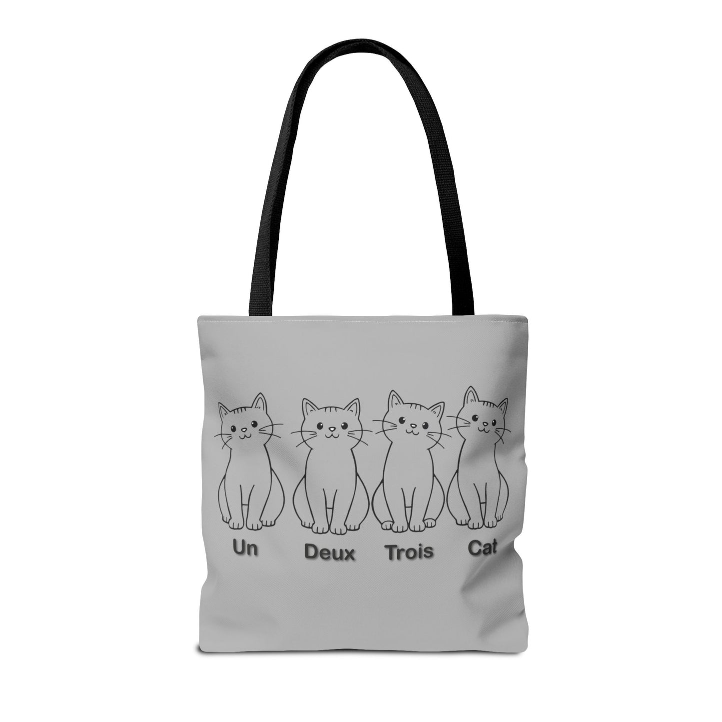 Funny Cat Tote Bag - Un Deux Trois Cat Design - Cute Cat Lover Gift