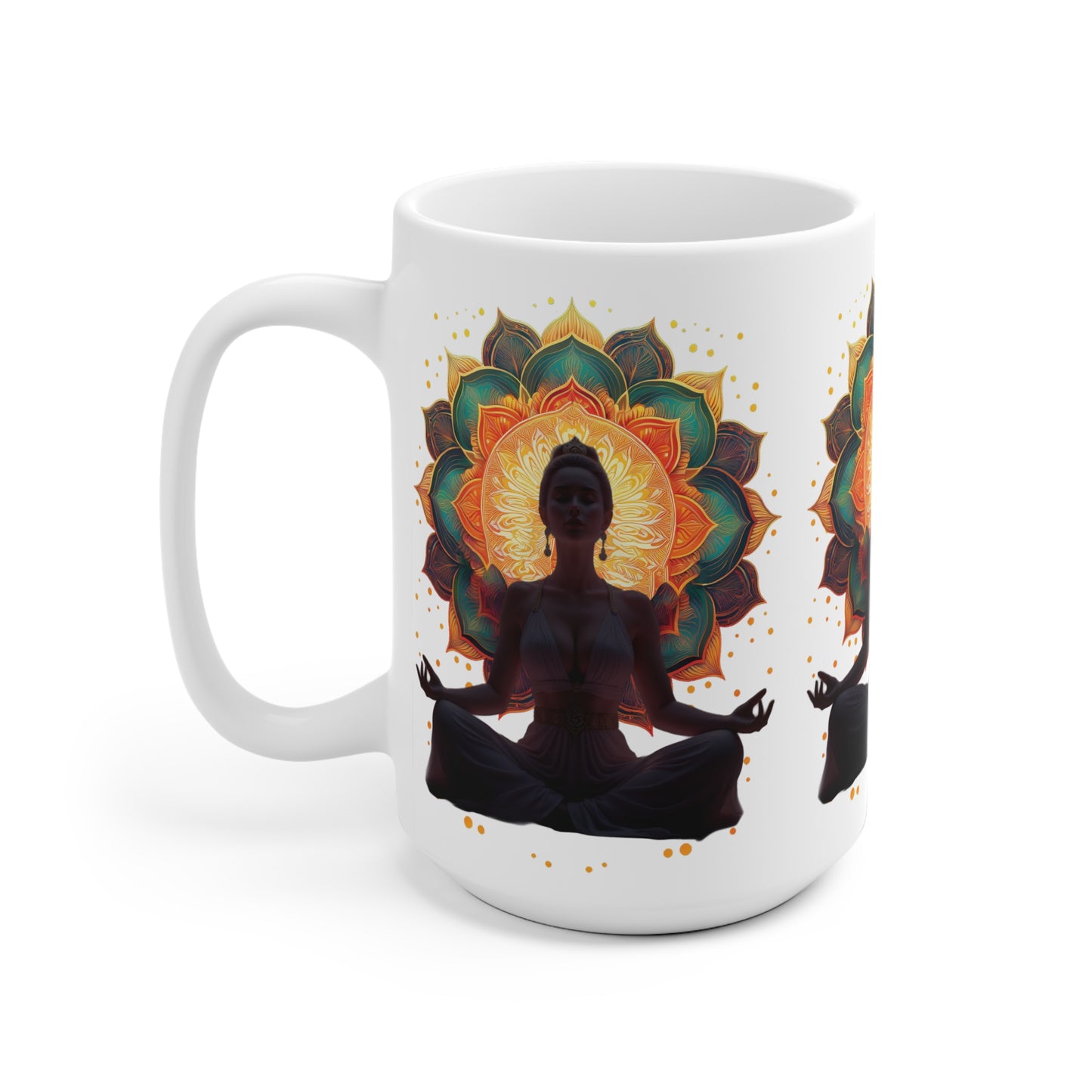 Meditation Ceramic Mug - Mindfulness Gift, Yoga Accessory, Chakra Decor, Inspirational Coffee Cup, Zen Homeware