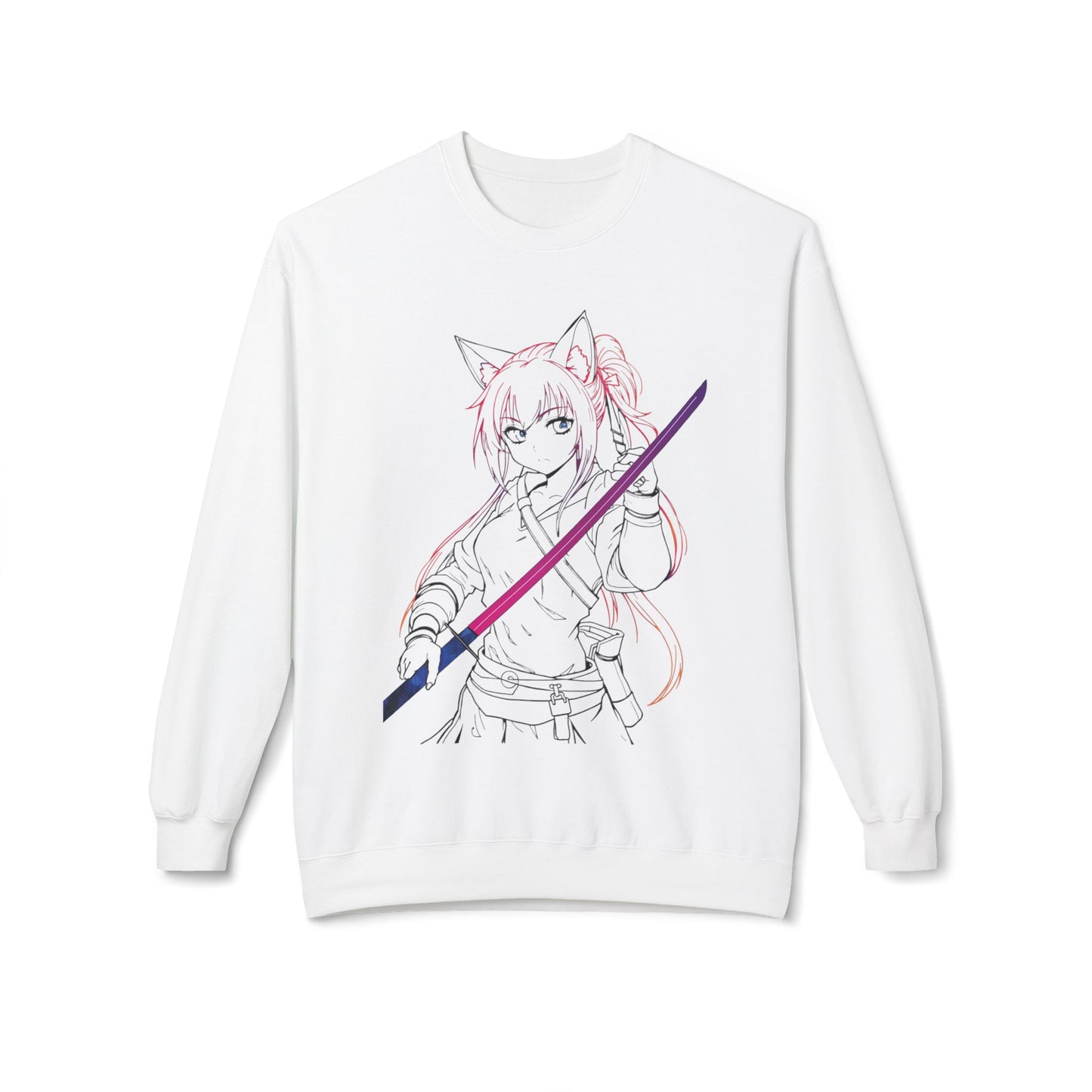 Anime-Inspired Fleece Crewneck Sweatshirt, Cozy Graphic Sweatshirt, Unisex Cartoon Sweater, Perfect Gift for Anime Fans, Casual Winter Wear