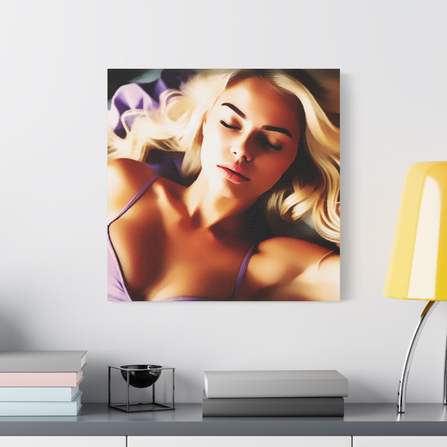 Radiant Grace – Strength in Stillness 💫🌿 - Satin Canvas Art Print, Dreamy Wall Decor, Bedroom Aesthetic, Serenity Artwork, Women's Lounge Gift, Relaxing Home Decor