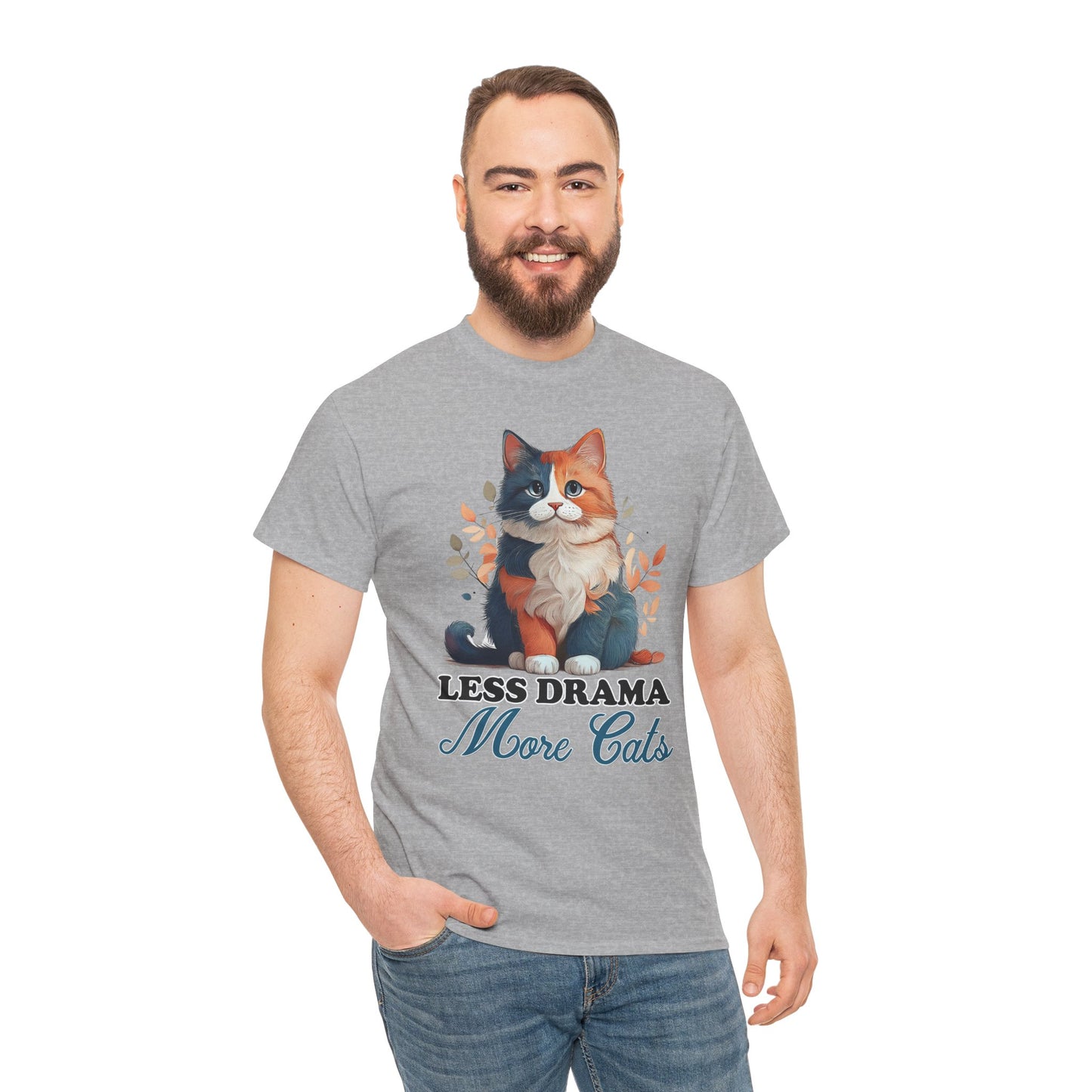Less Drama, More Cats – Purrfect Peace in Style 🐾✨ - Unisex Cat Lover Tee - Less Drama More Cats, Cute Animal Shirt, Gifts for Cat Owners, Animal Lover Apparel, Funny Pet Tee