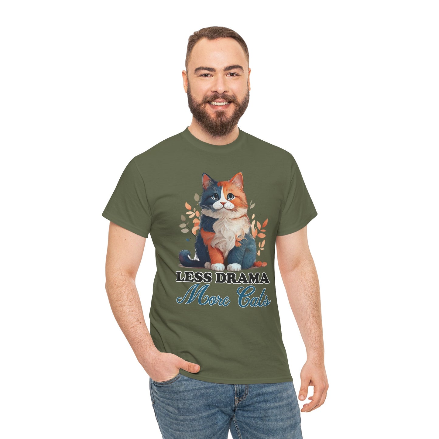 Less Drama, More Cats – Purrfect Peace in Style 🐾✨ - Unisex Cat Lover Tee - Less Drama More Cats, Cute Animal Shirt, Gifts for Cat Owners, Animal Lover Apparel, Funny Pet Tee