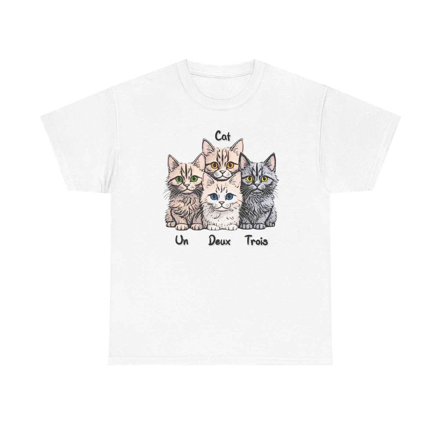 Un, Deux, Trois, Cat: Purrfect Counting Cuteness - Adorable Cat Trio Unisex Heavy Cotton Tee, Cute Cat Shirt, Animal Lover Gift, Pet Lover Apparel, Fun Gift for Cat Owners, Comfy [...]