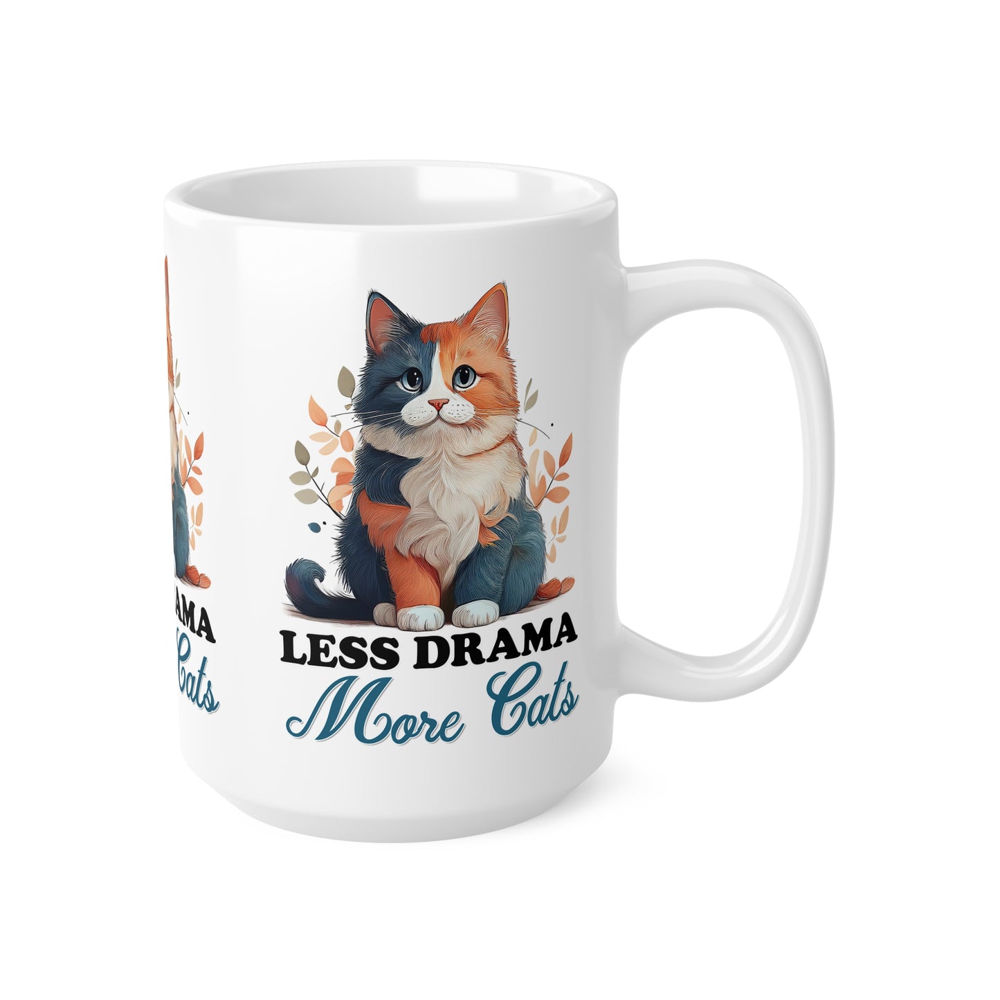 Less Drama, More Cats – Purrfect Peace in Style 🐾✨ - Fun Cat-Themed Coffee Mug, Less Drama More Cats - Perfect for Cat Lovers, Gift for Pet Owners, Animal Lover's Present, Coffee Lovers' Mug