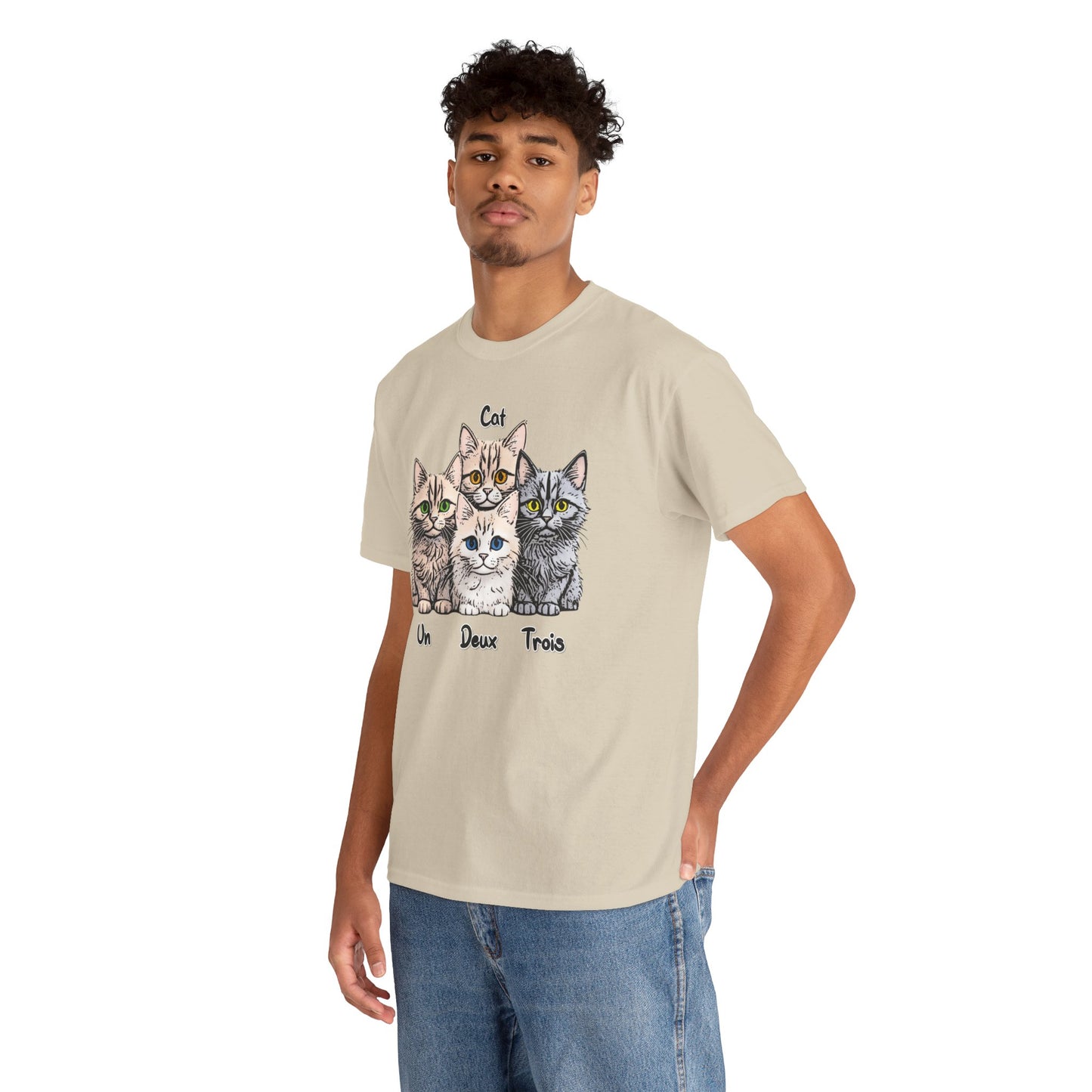 Un, Deux, Trois, Cat: Purrfect Counting Cuteness - Adorable Cat Trio Unisex Heavy Cotton Tee, Cute Cat Shirt, Animal Lover Gift, Pet Lover Apparel, Fun Gift for Cat Owners, Comfy [...]