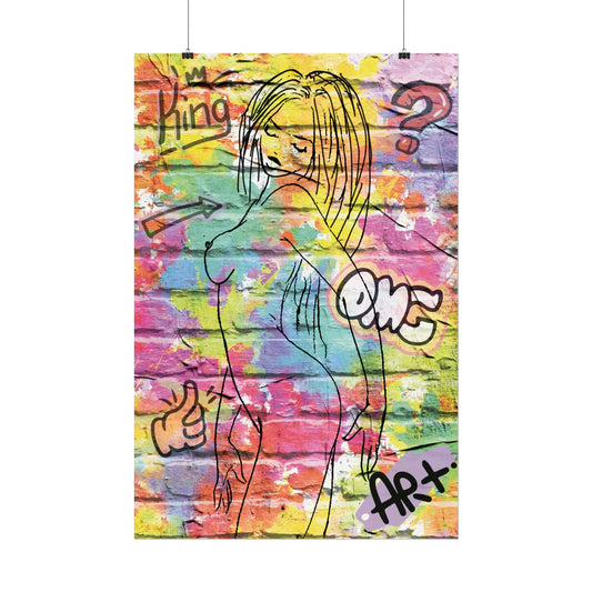 Vibrant Graffiti Muse – Bold Pop Art of Color, Confidence, and Free-Spirited Urban Expression - Colorful Graffiti Art Rolled Posters, Wall Decor, Modern Home Art, Street Style Prints, Gift for Art Lovers, Vibrant Office Decor