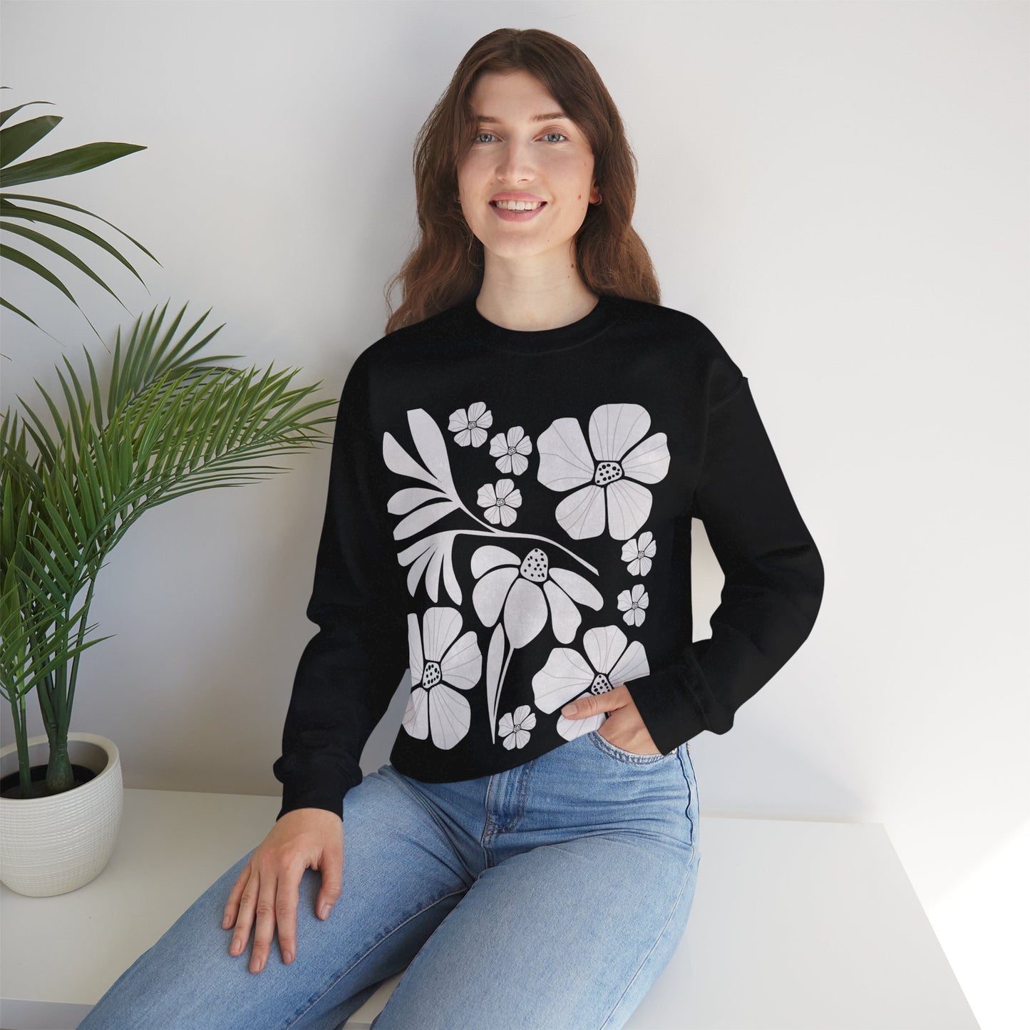 Boho Flower Crewneck Sweatshirt