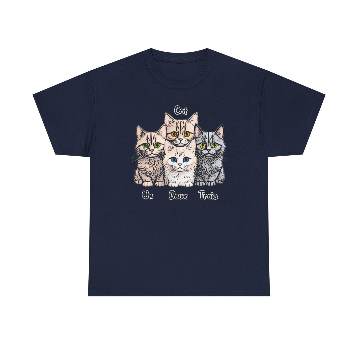 Un, Deux, Trois, Cat: Purrfect Counting Cuteness - Adorable Cat Trio Unisex Heavy Cotton Tee, Cute Cat Shirt, Animal Lover Gift, Pet Lover Apparel, Fun Gift for Cat Owners, Comfy [...]