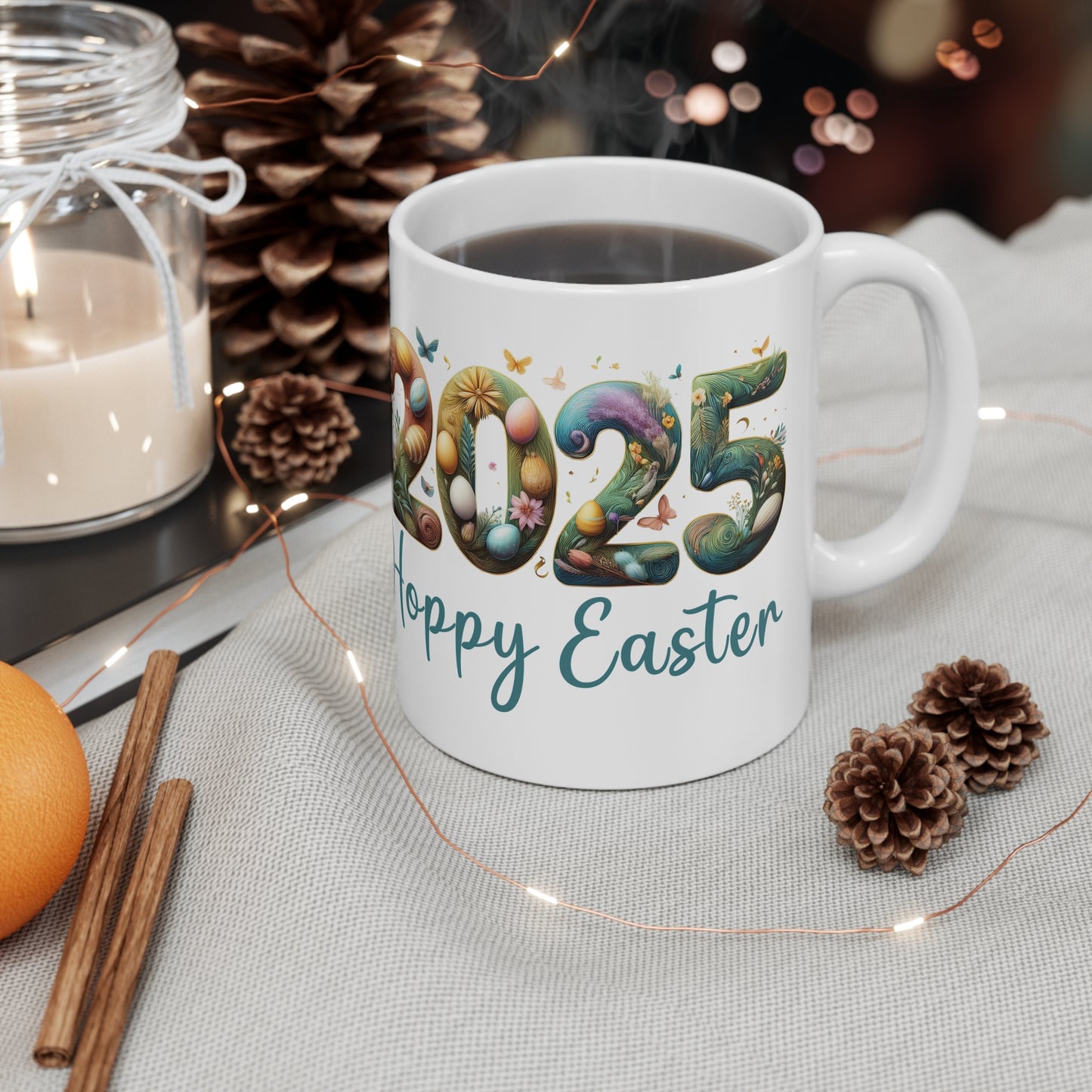 Mug - Hoppy Easter 2025 Ceramic Coffee Cup 11oz/15oz