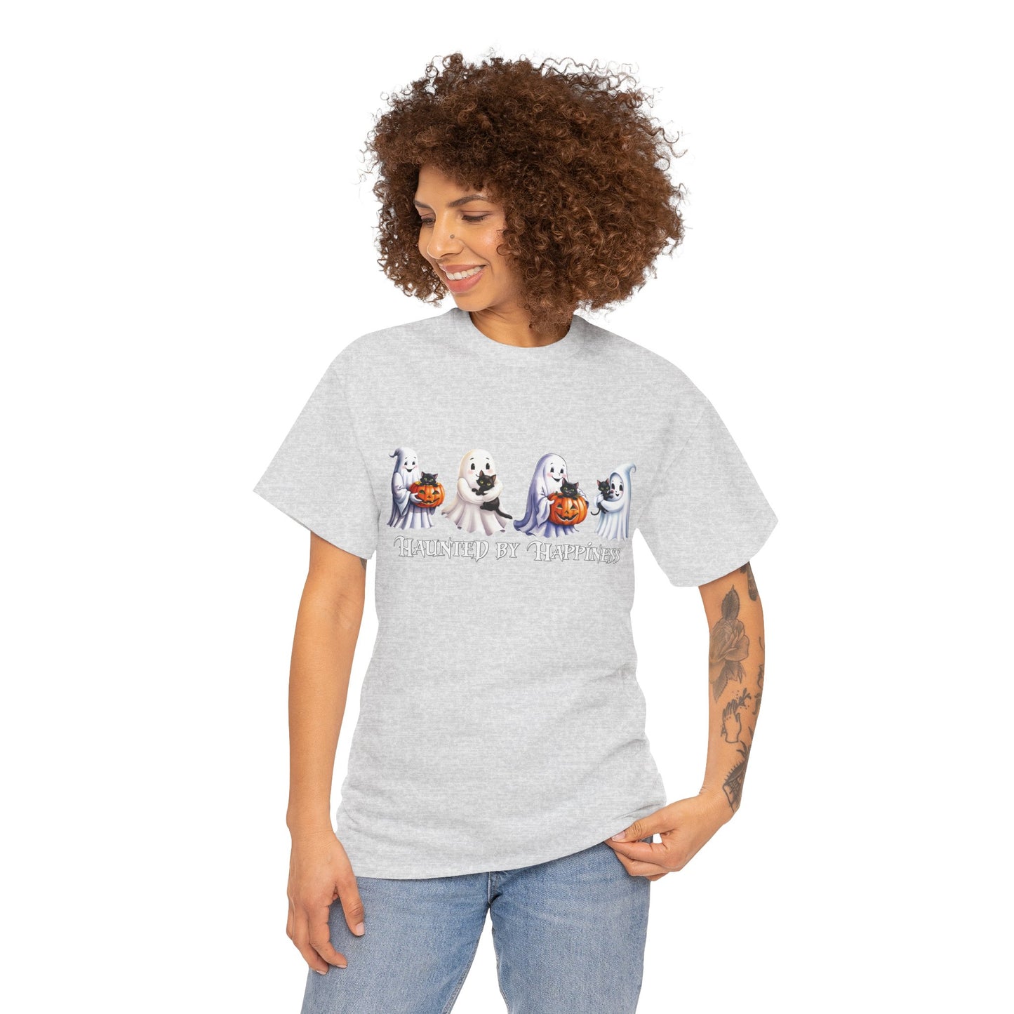 👻 Haunted by Happiness: Ghosts of Joy and Candy - Halloween Ghosts Unisex Heavy Cotton Tee, Spooky Shirt, Fall Fashion, Halloween Costume, Cat Lovers Gift, Trick or Treat T-shirt, Cute [...]