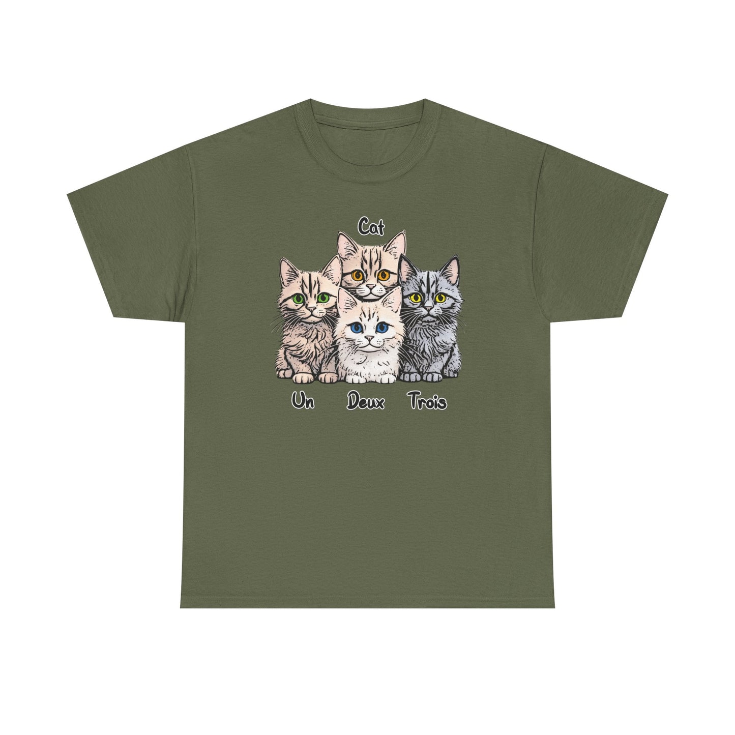 Un, Deux, Trois, Cat: Purrfect Counting Cuteness - Adorable Cat Trio Unisex Heavy Cotton Tee, Cute Cat Shirt, Animal Lover Gift, Pet Lover Apparel, Fun Gift for Cat Owners, Comfy [...]