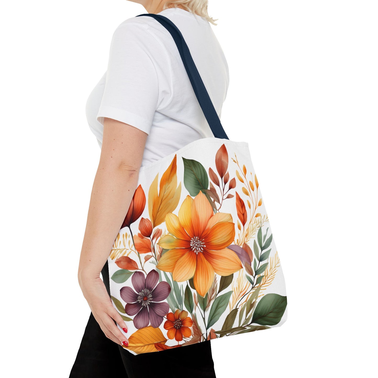 Boho Flowers 2 Tote Bag - Retro Vintage Style