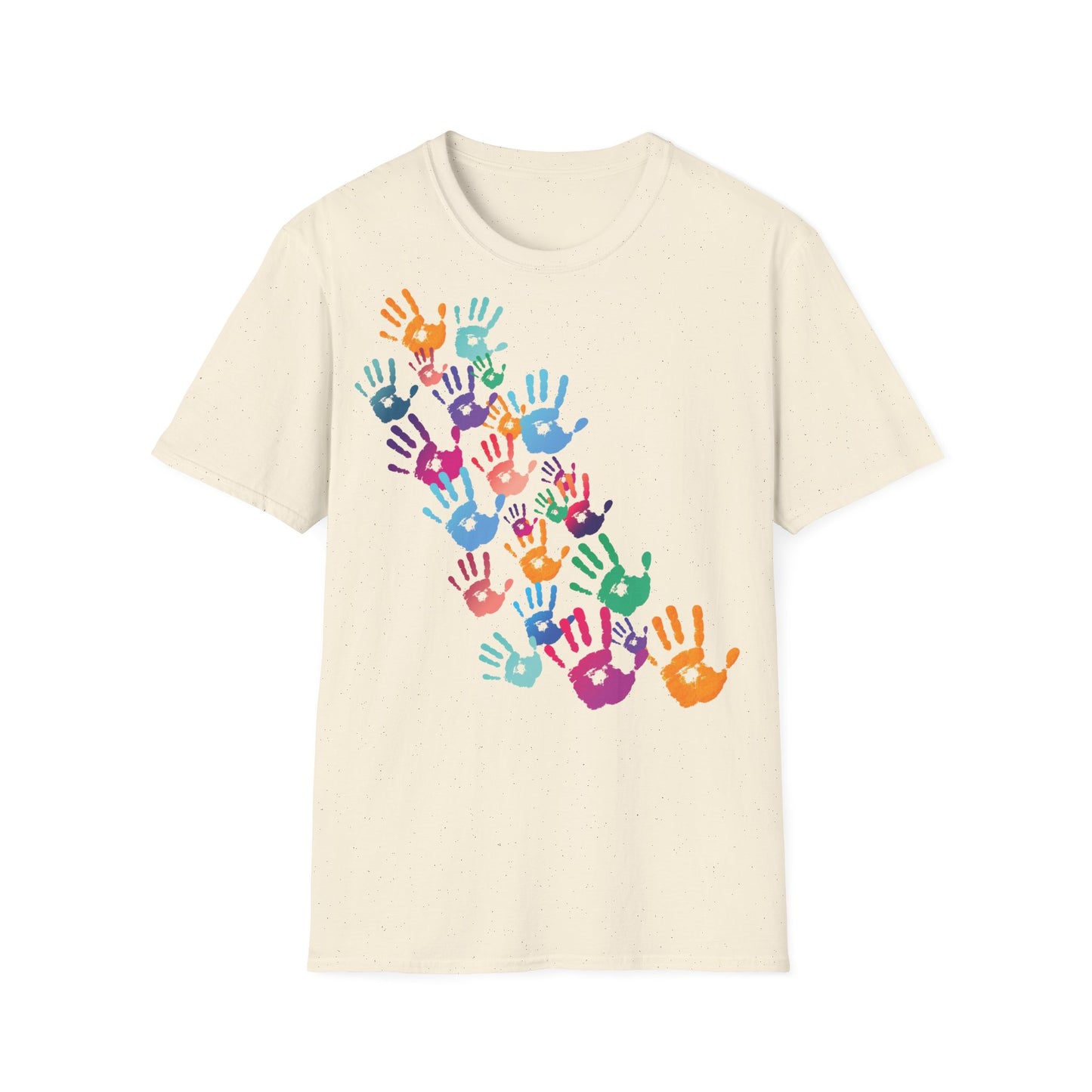 Colorful Handprints T-Shirt - Unisex Softstyle
