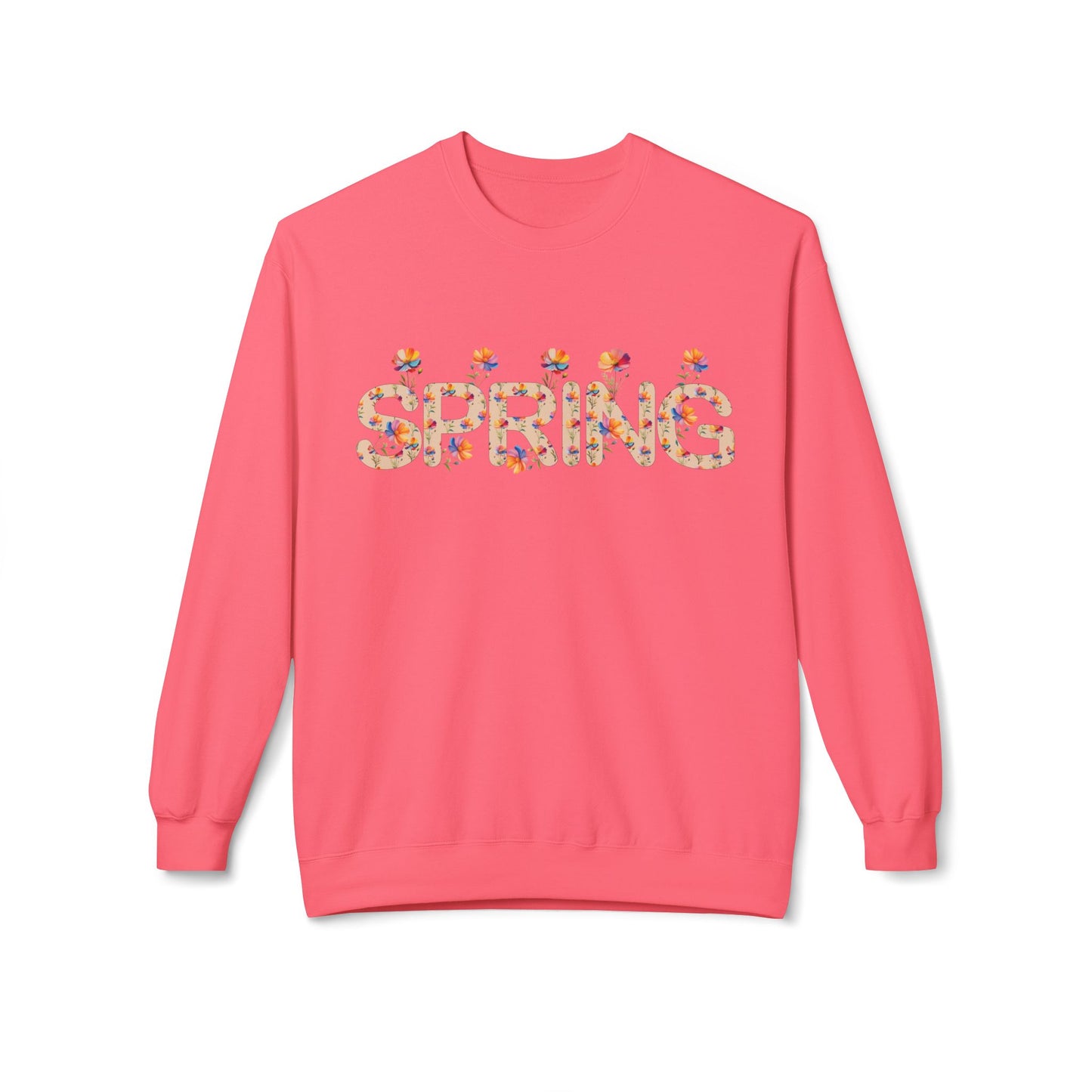 Spring Floral Crewneck Sweatshirt - Unisex Midweight Fleece