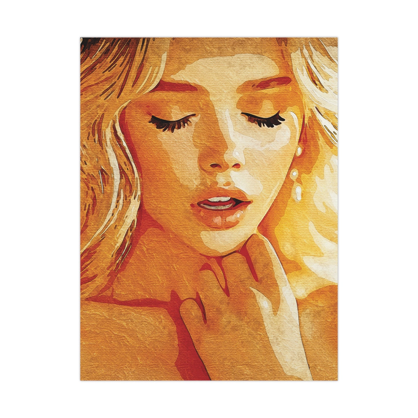 “Golden Reverie: The Serenity of a Soul in Stillness” - Elegant Matte Wall Art Poster, Inspirational Home Decor, Unique Gift for Art Lovers, Modern Aesthetic Wall Decor, Beautiful Portrait Print