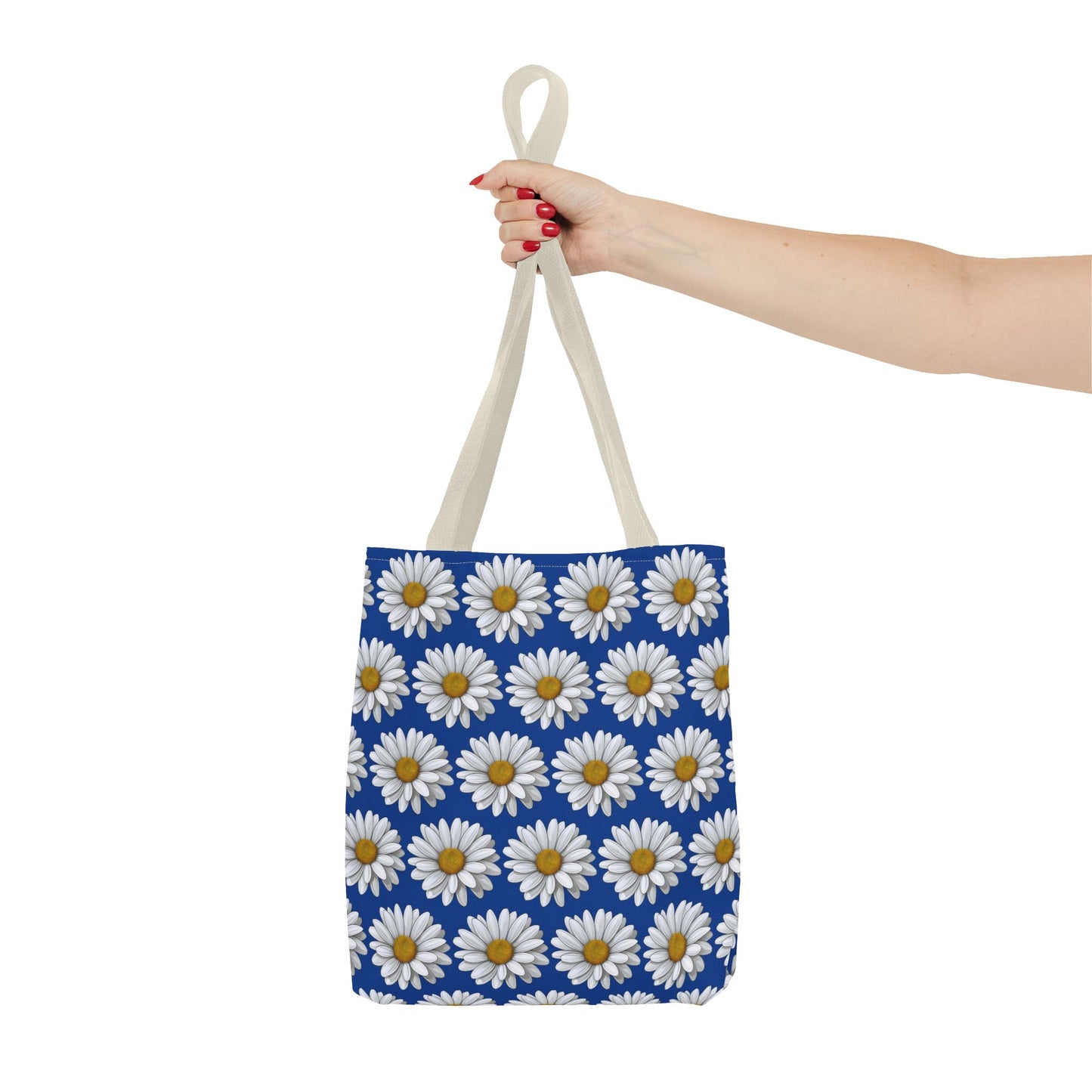 Daisy Tote Bag - White Floral Pattern Summer Fashion Accessory