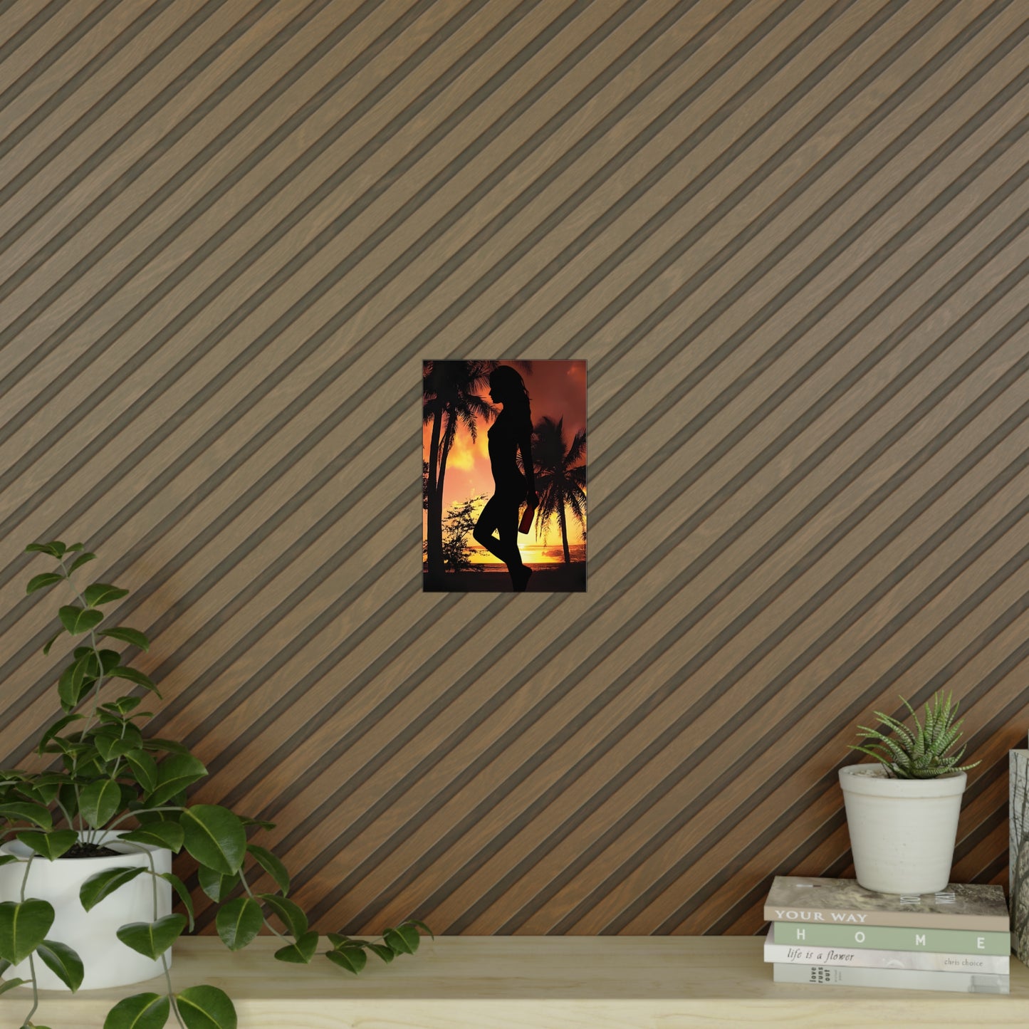 Sunset Silhouette Art Prints | Wall Decor, Home Decor, Gift Idea, Tropical Style, Beach Theme