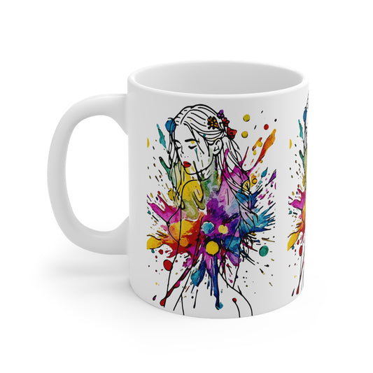 Beauty Is Everywhere - Celebrate Color, Confidence & Creative Joy - Artistic Ceramic Coffee Mug - Colorful Floral Splash Design, Unique Gift for Coffee Lovers, Home Decor, Art Lovers, Birthday, Mother's Day