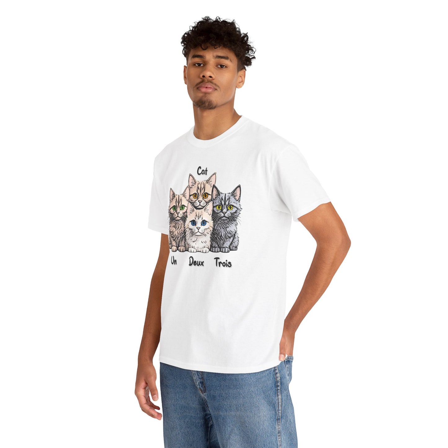 Un, Deux, Trois, Cat: Purrfect Counting Cuteness - Adorable Cat Trio Unisex Heavy Cotton Tee, Cute Cat Shirt, Animal Lover Gift, Pet Lover Apparel, Fun Gift for Cat Owners, Comfy [...]