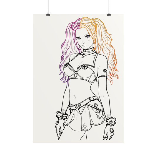 "Ophelia Q" Stylish Character Posters for Art Lovers, Wall Decor, Trendy Decor, Unique Wall Art, Colorful Art Prints