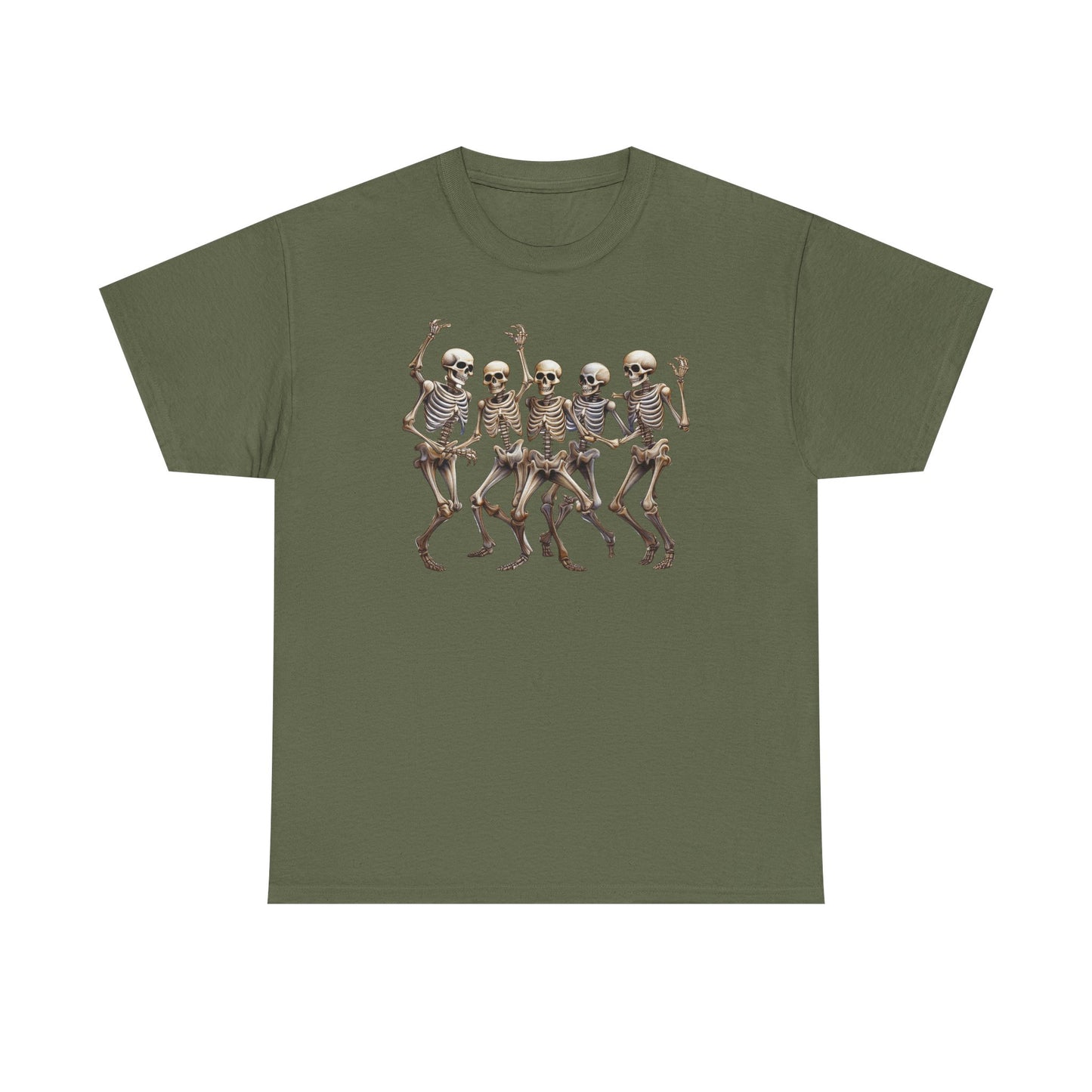 "Celebrate Life with Dancing Skeletons – Bold Apparel & Mugs that Spark Joy" - Unisex Heavy Cotton Tee with Dancing Skeletons, Halloween Shirt, Casual Tee, Party Apparel, Fun Graphic T-Shirt