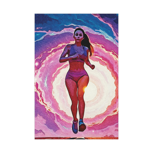 Ignite the Momentum – Empowering Fitness Art for Runners, Dreamers & Everyday Warriors - Cosmic Running Matte Poster, Inspirational Wall Art, Fitness Decor, Home Gym Print, Gift for Athletes, Colorful Artwork