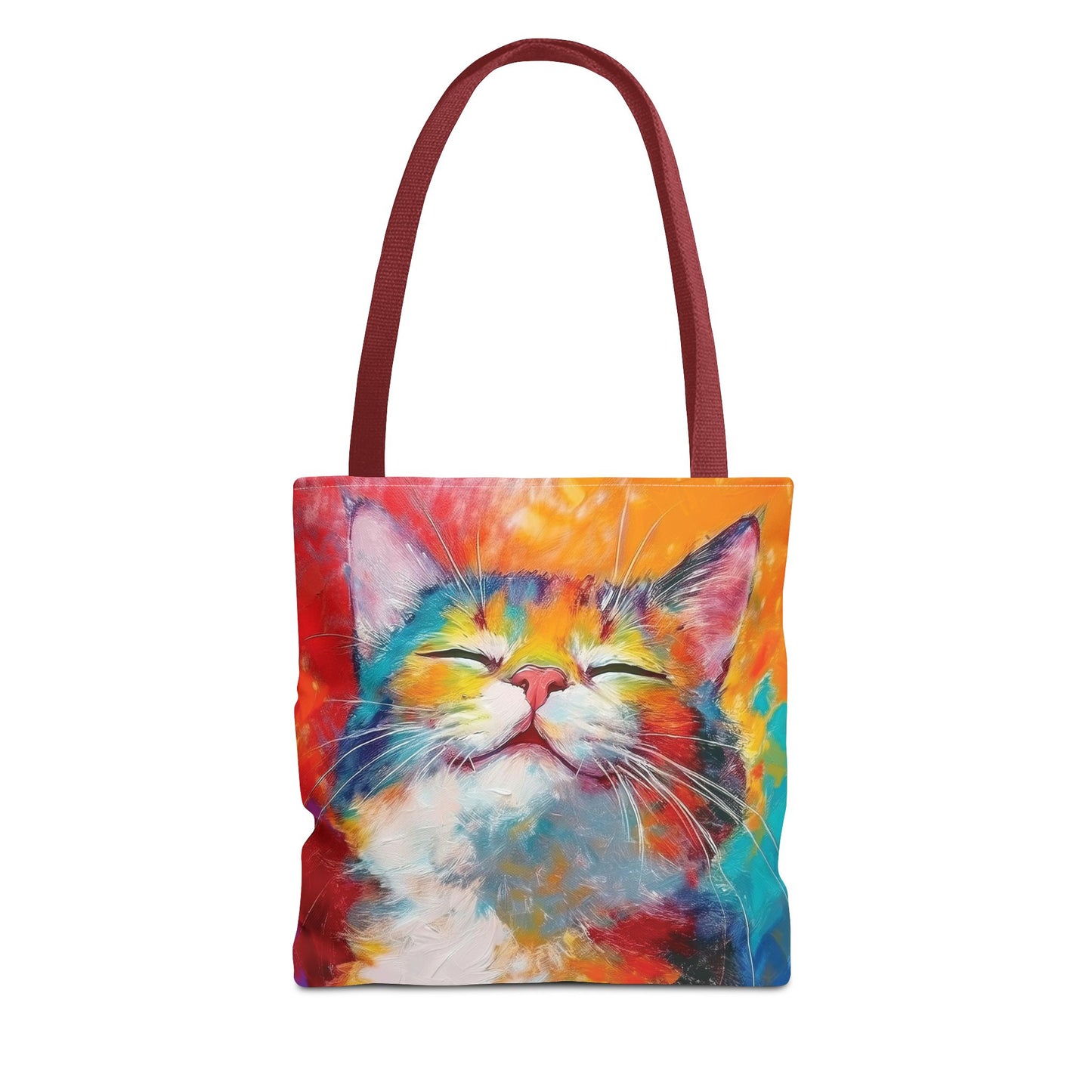 Colorful Cat Tote Bag: Pawsitive Vibes