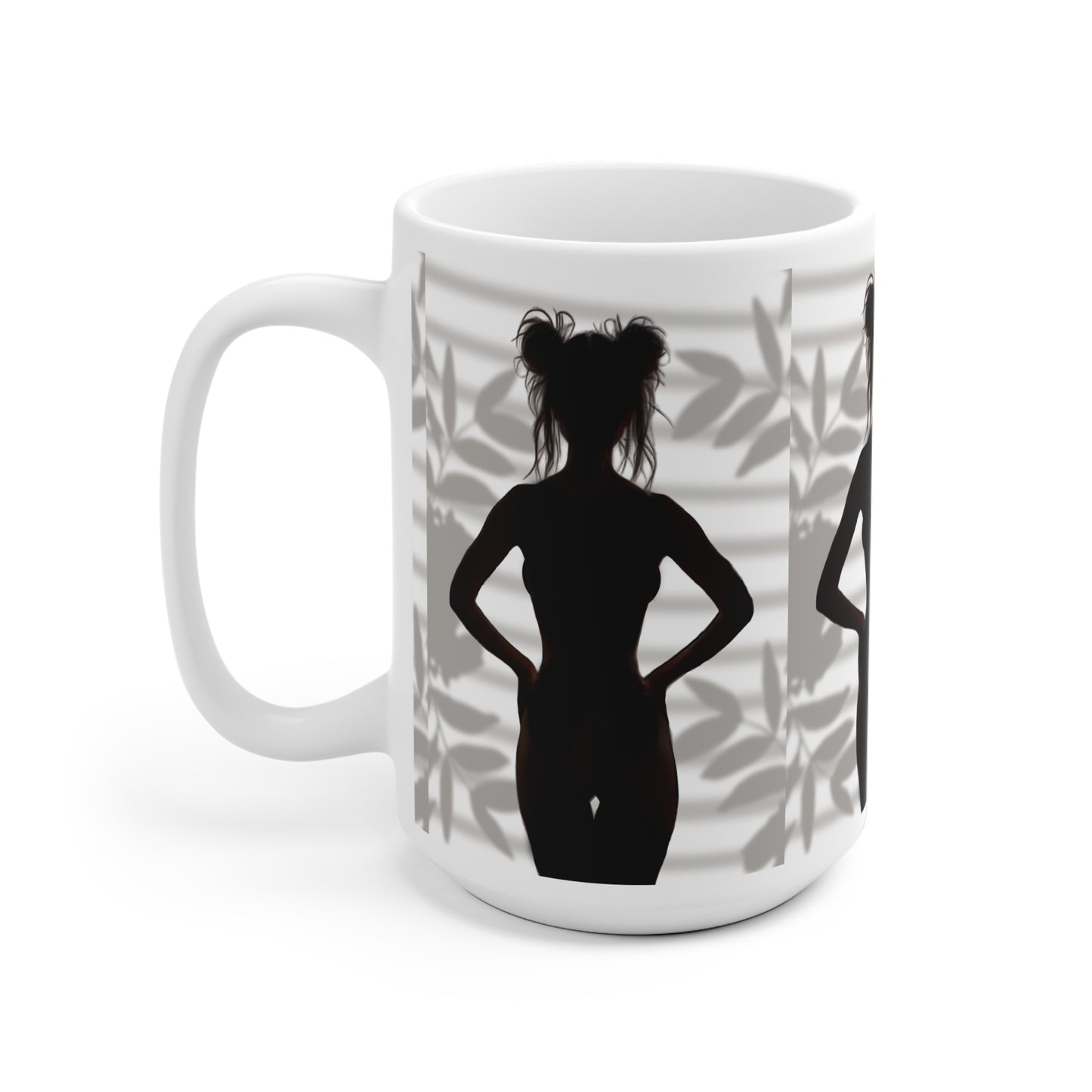 "Roxie" Confident Woman Silhouette Art Print - Empowerment Wall Decor - Silhouette Art Ceramic Mug - Elegant Coffee Cup, Home Decor, Unique Gift, Minimalist Kitchenware, Artsy Mug