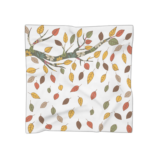 Autumn Leaf Poly Scarf - Lightweight Fall Fashion Accessory, Cozy Wrap for Cool Days, Perfect Gift for Her, Seasonal Scarf