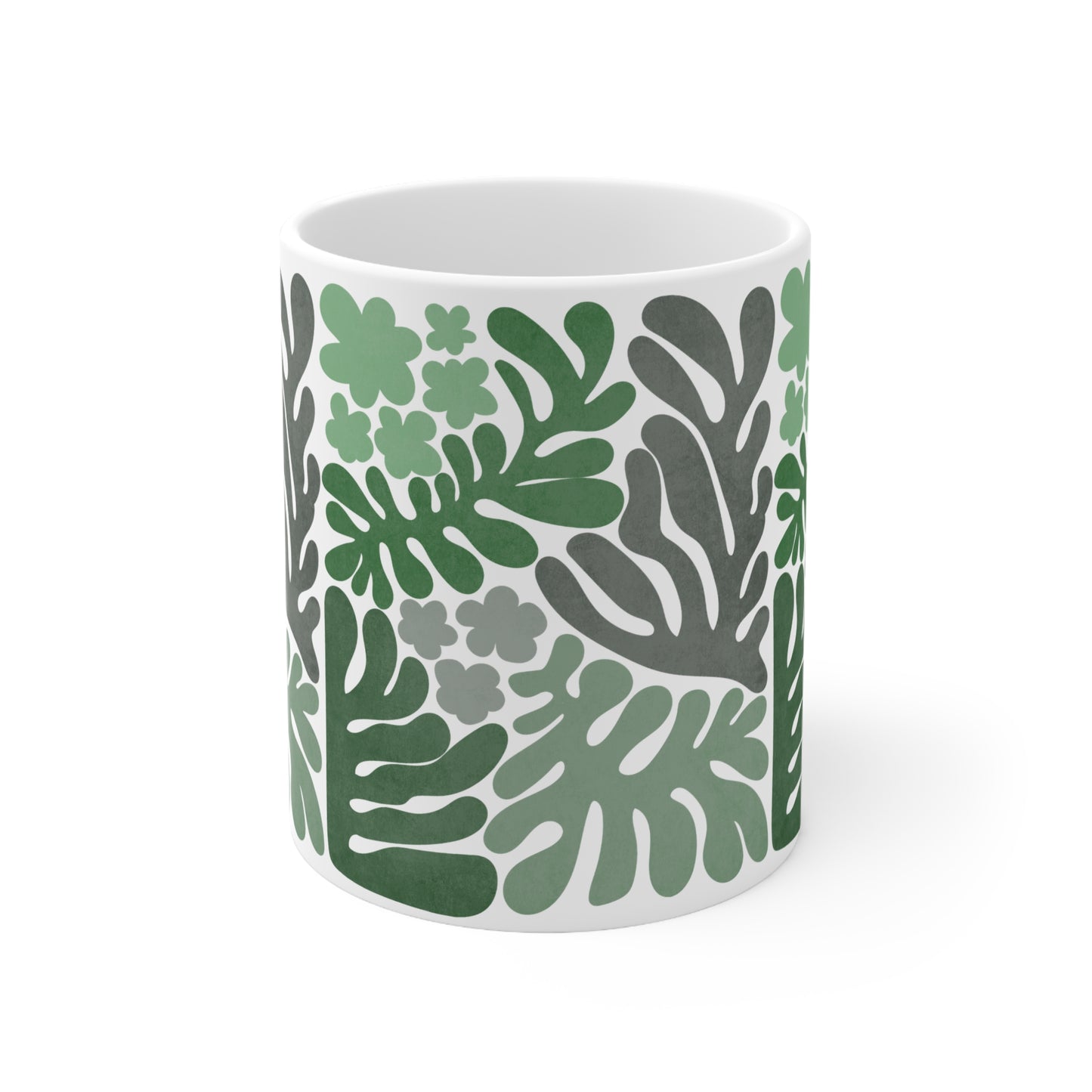 Mug -  Boho, Retro Leaf Ceramic Coffee Cups, 11oz, 15oz