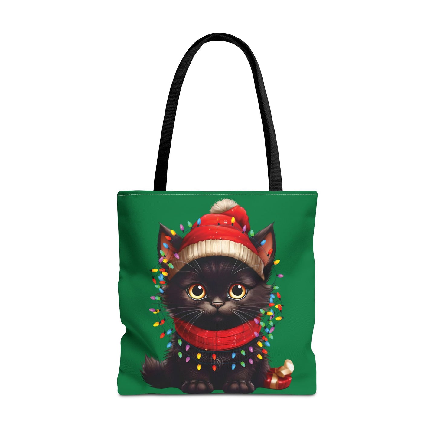 Whimsical Cat Tote Bag - Holiday Gift, Cute Cat Lover, Eco-Friendly Shopping Bag, Christmas Tote, Seasonal Accessories