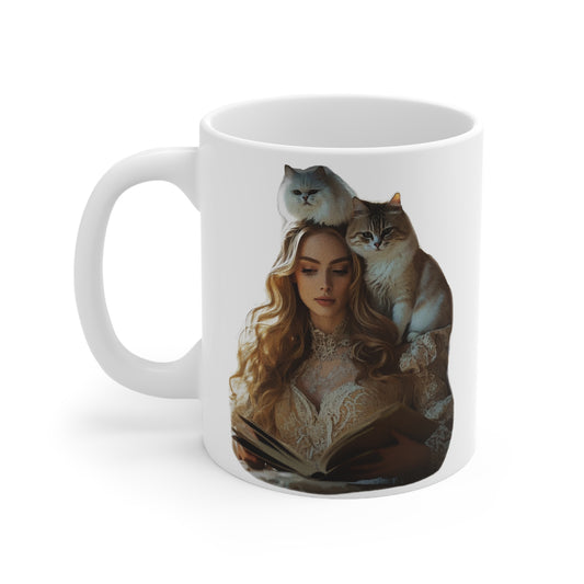 “Chapters & Companions: Peaceful Moments with Books, Cats, and Cozy Souls” - Enchanting Ceramic Coffee Mug Collection: Cozy Cat & Book Lover Designs, Perfect for Home, Office, Gifts, or Relaxing Moments