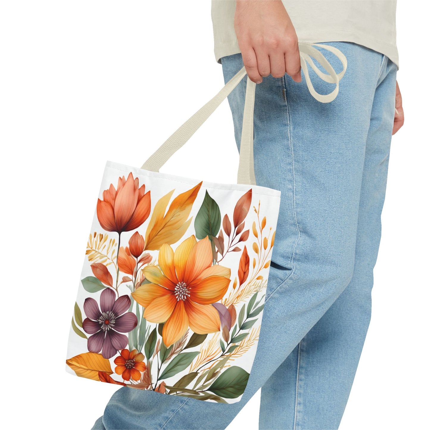 Boho Flowers 2 Tote Bag - Retro Vintage Style