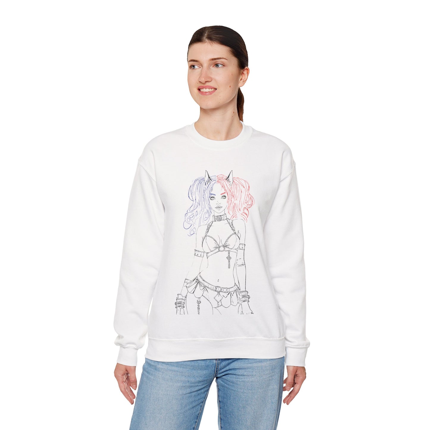 Harajuku Style Graphic Sweatshirt, Trendy Unisex Crewneck, Streetwear Fashion, Cozy Gift for Her, Girls Night Out