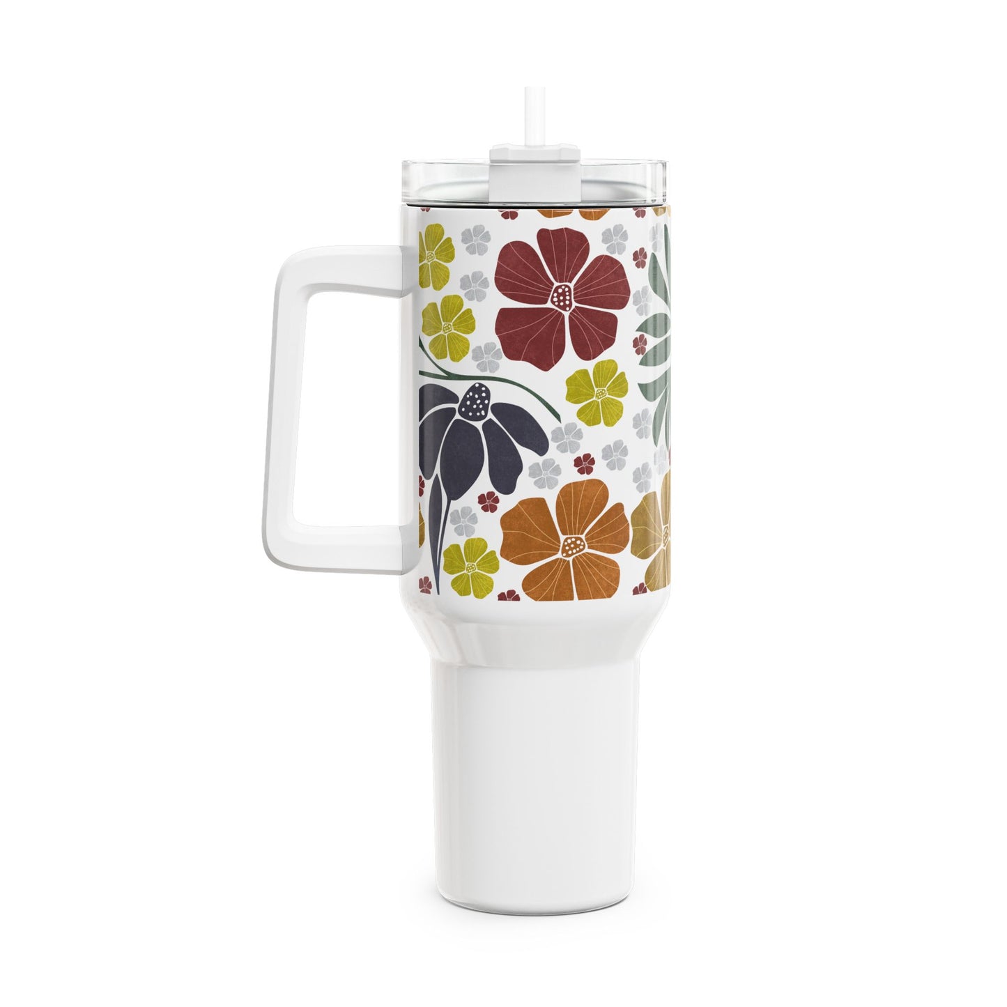 40oz Tumbler - Boho Floral Pattern